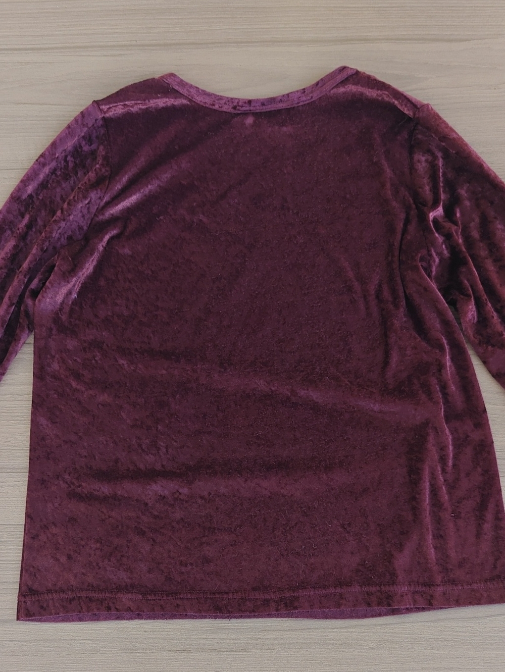 Vintage Jessie Velvet Long Sleeve Top in Purple
